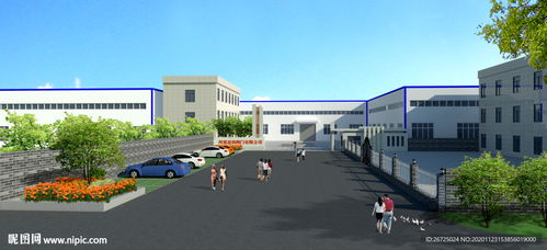 厂房门前花坛绿化设计案例效果图设计图 景观设计